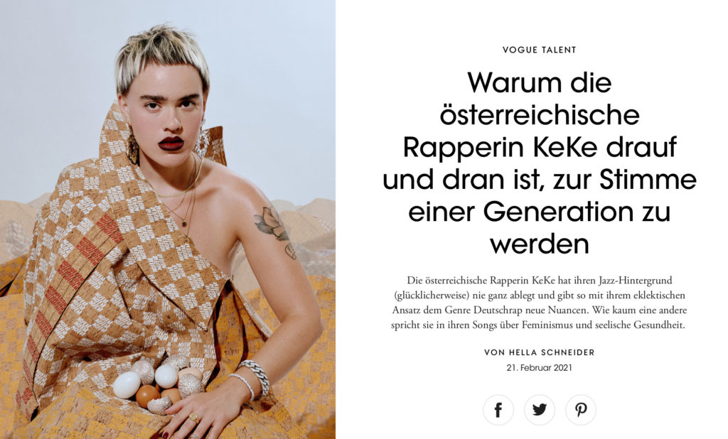 Rapperin KeKe in Vogue über Angststörung